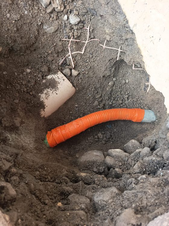 Après réparation gaine fibre manchonnage Lyon 69