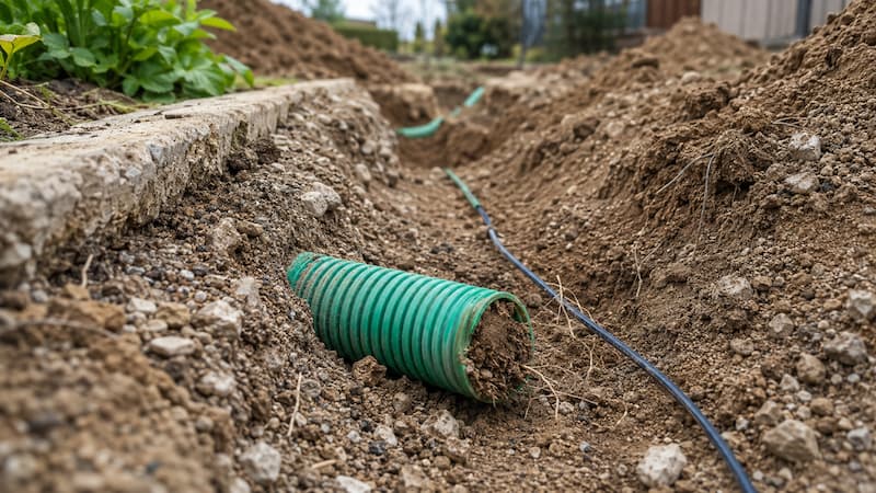 Fourreau télécom bouché empêchant le raccordement fibre d’une maison individuelle